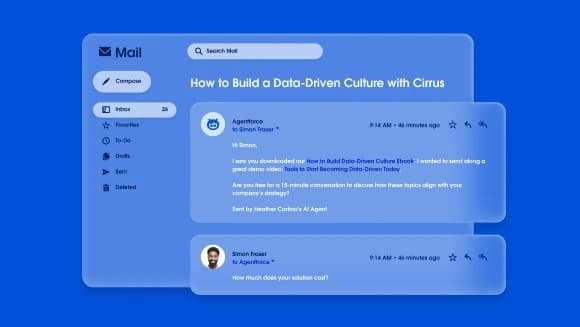Agentforce drafting sales follow-up emails in an inbox